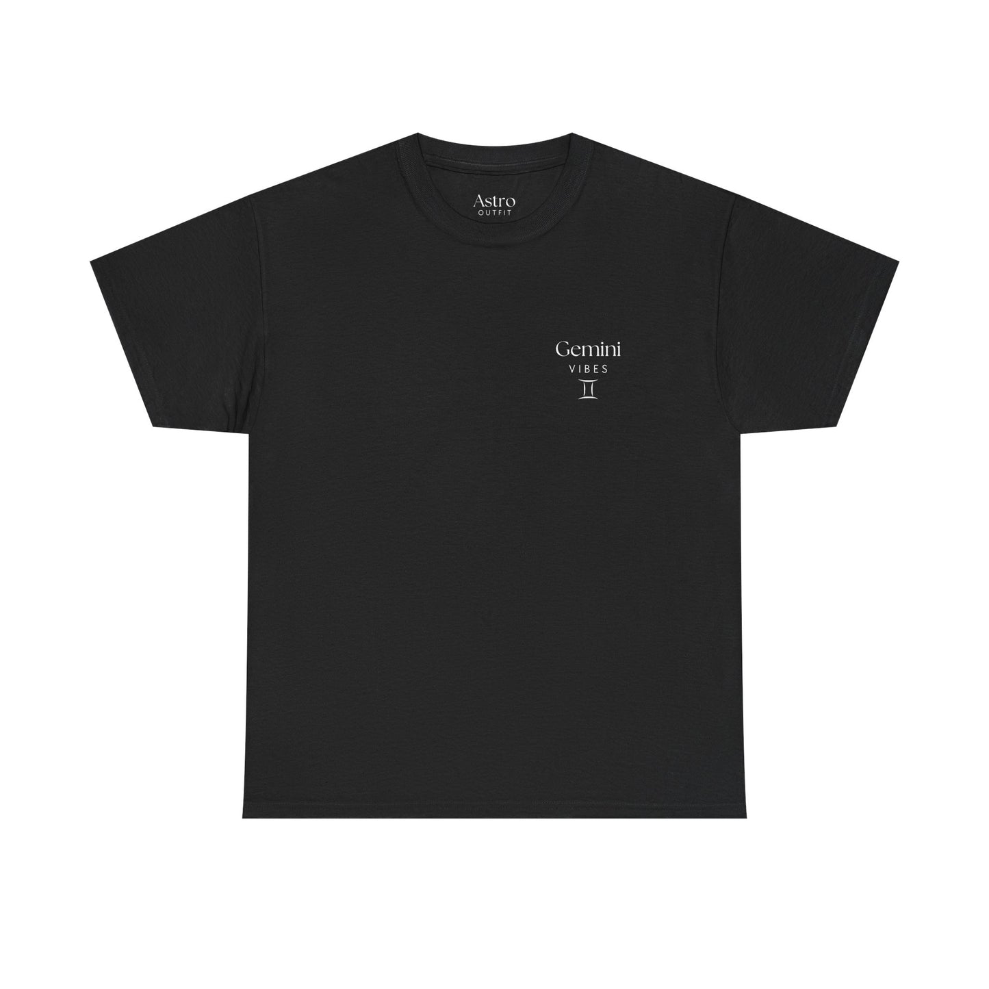 T-SHIRT NOIR GEMINI VIBES (100% coton et unisexe)