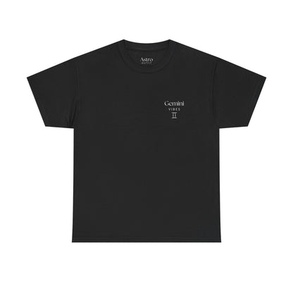 T-SHIRT NOIR GEMINI VIBES (100% coton et unisexe)