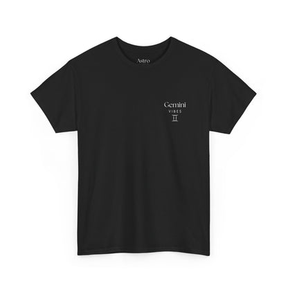 T-SHIRT NOIR GEMINI VIBES (100% coton et unisexe)