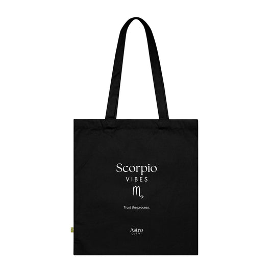 TOTE BAG NOIR 100% COTON BIO ÉCOLOGIQUE 🍃🌍💚 - SCORPIO VIBES