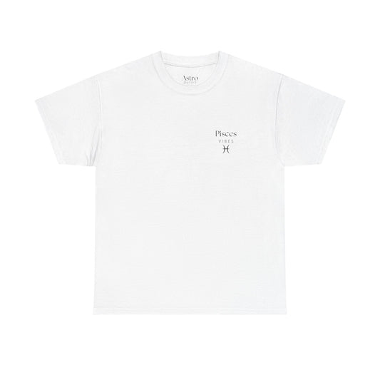 T-SHIRT BLANC PISCES VIBES (100% coton et unisexe)