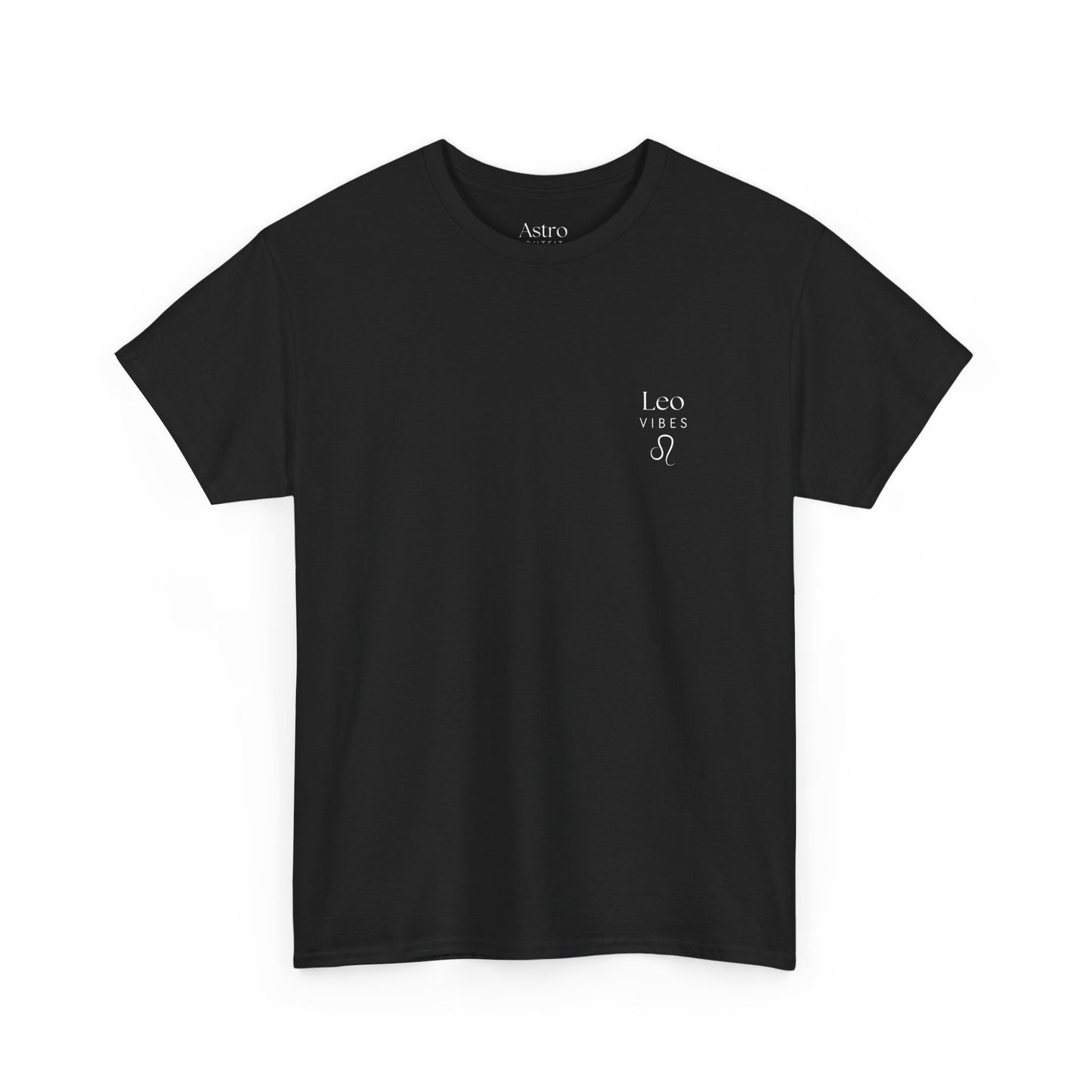 T-SHIRT NOIR LEO VIBES (100% coton et unisexe)