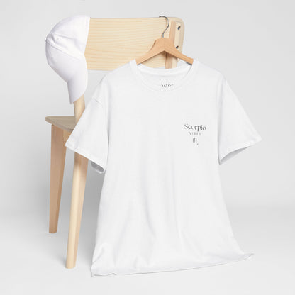 T-SHIRT BLANC SCORPIO VIBES (100% coton et unisexe)